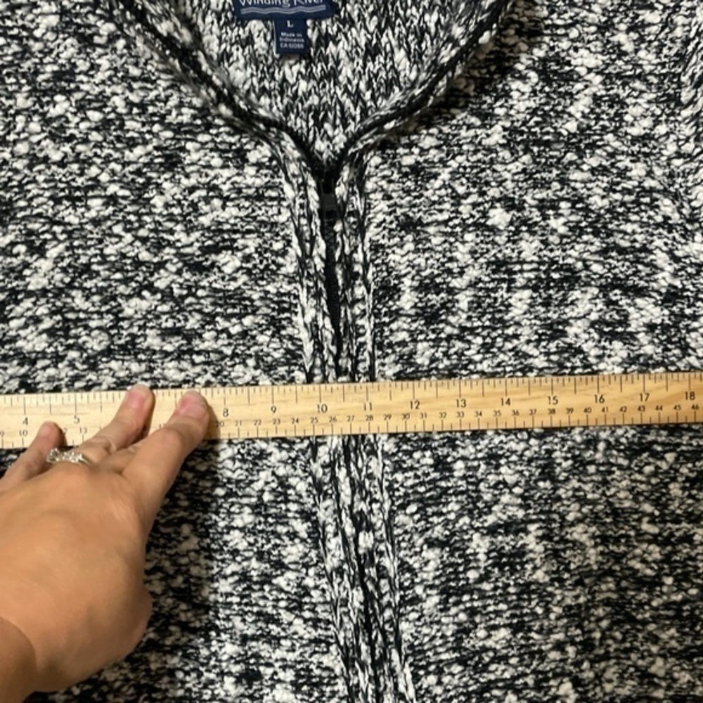 Winding River Womens Grey Heathered Cardigan Sweater Full Zip Acrylic Size Large - Picture 4 of 9